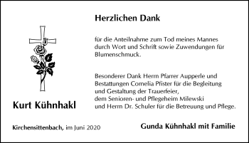 Traueranzeige von Kurt Kühnhakl von Hersbrucker Zeitung