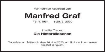 Traueranzeige von Manfred Graf von Der Bote