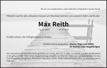 Traueranzeige von Max Reith von Der Bote