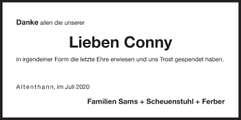 Traueranzeige von Conny  von Der Bote