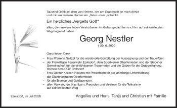 Traueranzeige von Georg Nestler von Der Bote