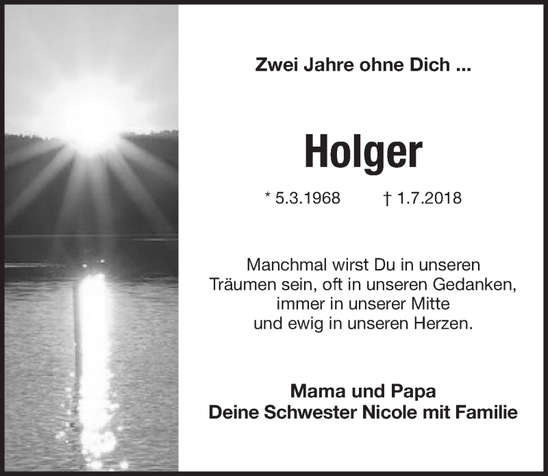  Traueranzeige für Holger Thüringer vom 01.07.2020 aus Pegnitz-Zeitung