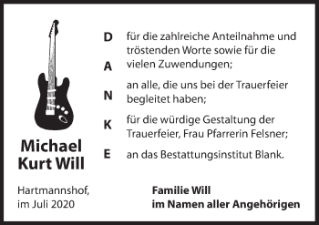 Traueranzeige von Michael Kurt Will von Hersbrucker Zeitung