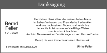 Traueranzeige von Bernd Feller von Pegnitz-Zeitung