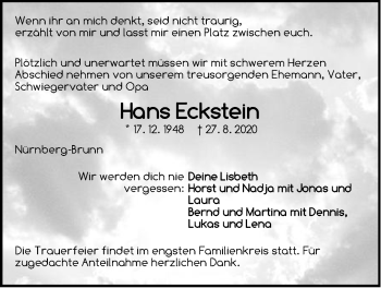 Traueranzeige von Hans Eckstein von Der Bote
