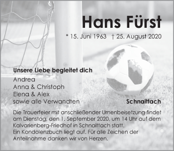 Traueranzeige von Hans Fürst von Pegnitz-Zeitung