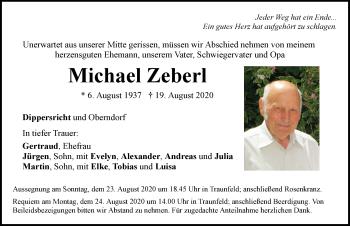 Traueranzeige von Michael Zeberl von Hersbrucker Zeitung