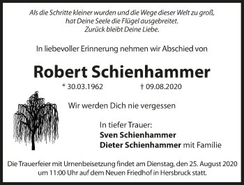 Traueranzeige von Robert Schienhammer von Hersbrucker Zeitung