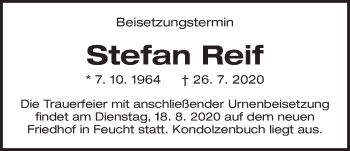 Traueranzeige von Stefan Reif von Der Bote