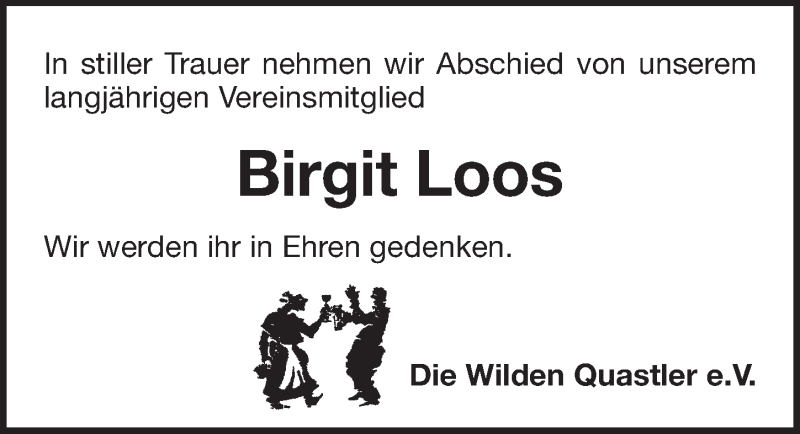 Traueranzeige für Birgit Loos vom 05.09.2020 aus Pegnitz-Zeitung