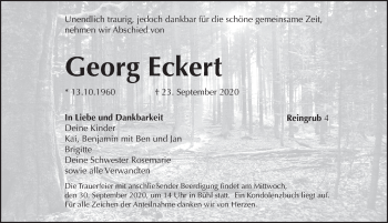 Traueranzeige von Georg Eckert von Pegnitz-Zeitung