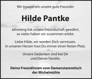 Traueranzeige von Hilde Pantke von Hersbrucker Zeitung