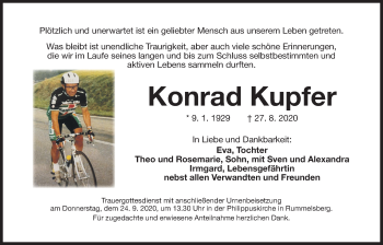 Traueranzeige von Konrad Kupfer von Der Bote