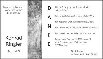Traueranzeige von Konrad Ringler von Pegnitz-Zeitung