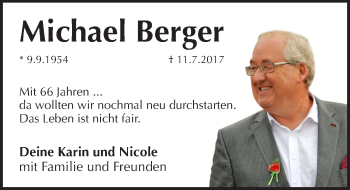 Traueranzeige von Michael Berger von Pegnitz-Zeitung