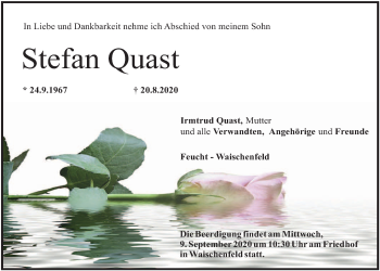 Traueranzeige von Stefan Quast von Der Bote