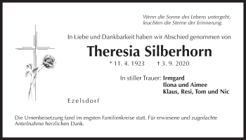 Traueranzeige von Theresia Silberhorn von Der Bote