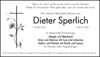 Traueranzeige von Dieter Sperlich von Hersbrucker Zeitung
