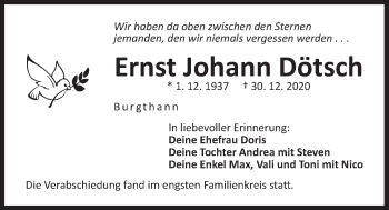 Traueranzeige von Ernst Johann Dötsch von Der Bote
