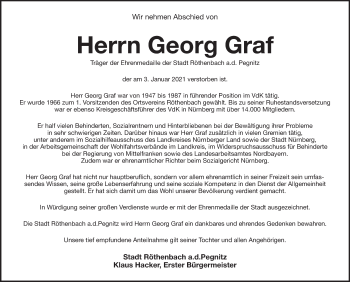 Traueranzeige von Georg Graf von Pegnitz-Zeitung