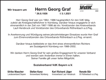 Traueranzeige von Georg Graf von Pegnitz-Zeitung