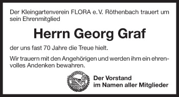 Traueranzeige von Georg Graf von Pegnitz-Zeitung