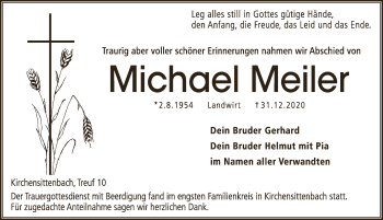 Traueranzeige von Michael Meiler von Hersbrucker Zeitung