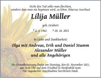 Traueranzeige von Alexander Müller von Hersbrucker Zeitung