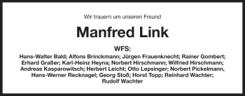 Traueranzeige von Manfred Link von Der Bote