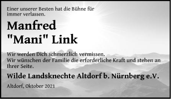 Traueranzeige von Manfred Link von Der Bote