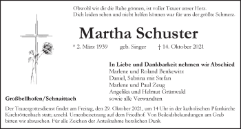 Traueranzeige von Martha Schuster von Pegnitz-Zeitung