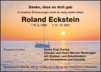 Traueranzeige von Roland Eckstein von Der Bote