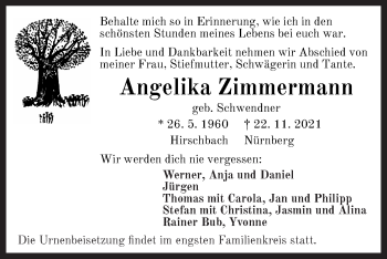 Traueranzeige von Angelika Zimmermann von Der Bote