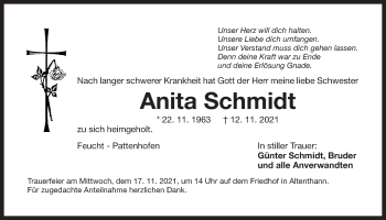 Traueranzeige von Anita Schmidt von Der Bote