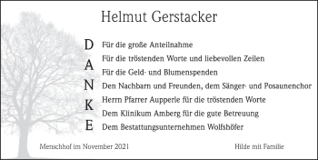 Traueranzeige von Helmut Gerstacker von Hersbrucker Zeitung