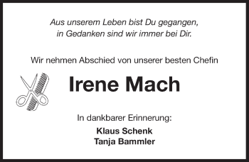 Traueranzeige von Irene Mach von Pegnitz-Zeitung
