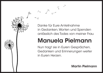 Traueranzeige von Manuela Pielmann von Der Bote