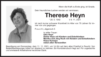 Traueranzeige von Therese Heyn von Der Bote