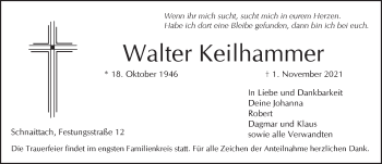 Traueranzeige von Walter Keilhammer von Pegnitz-Zeitung