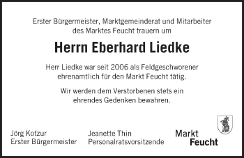 Traueranzeige von Eberhard Liedke von Der Bote