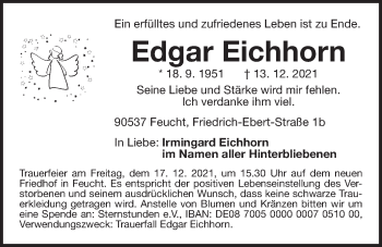 Traueranzeige von Edgar Eichhorn von Der Bote