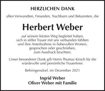 Traueranzeige von Herbert Weber von Pegnitz-Zeitung