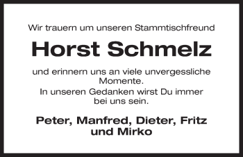 Traueranzeige von Horst Schmelz von Der Bote