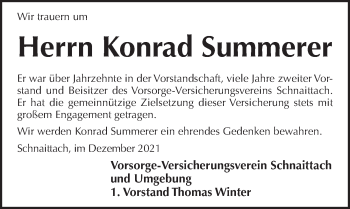 Traueranzeige von Konrad Summerer von Pegnitz-Zeitung