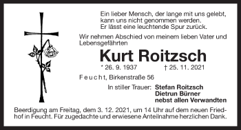 Traueranzeige von Kurt Roitzsch von Der Bote