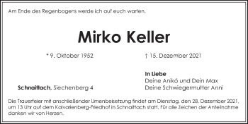 Traueranzeige von Mirko Keller von Pegnitz-Zeitung