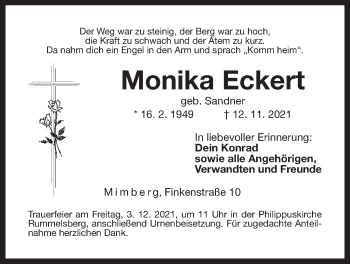 Traueranzeige von Monika Eckert von Der Bote