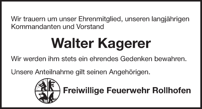  Traueranzeige für Walter Kagerer vom 23.12.2021 aus Pegnitz-Zeitung