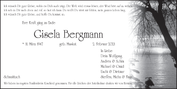 Traueranzeige von Gisela Bergmann von Pegnitz-Zeitung