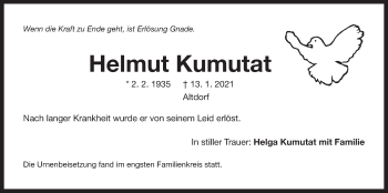 Traueranzeige von Helmut Kumutat von Der Bote